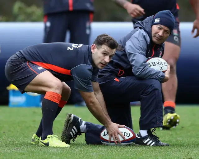 Danny Care and Eddie Jones