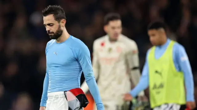 A dejected looking Bernardo Silva of Manchester City