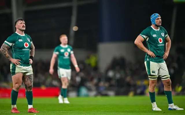 Ireland's players are dejected