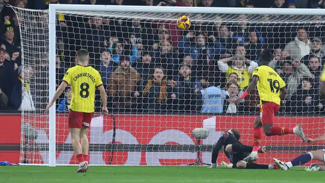 Vakoun Bayo of Watford scores the opening goal