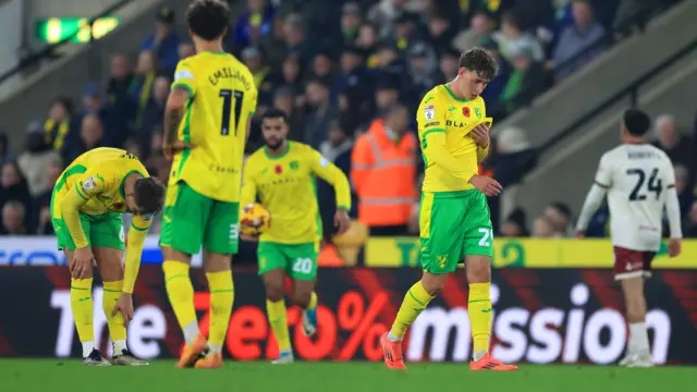 Norwich look dejected