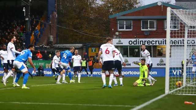 Will Collar gives Stockport the lead against Bolton