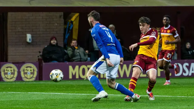 Tom Sparrow fires Motherwell into a 2-0 lead