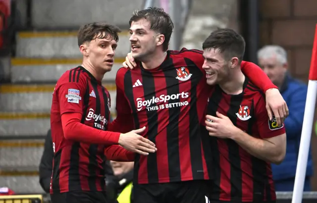 Harry Franklin celebrates goal