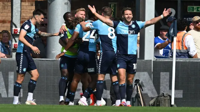 Wycombe players celebrate