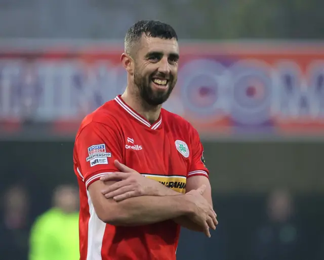 Joe Gormley celebrates