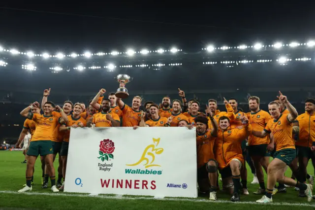 Australia team holding the Trophy