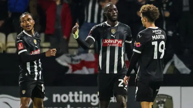 Notts County players celebrate