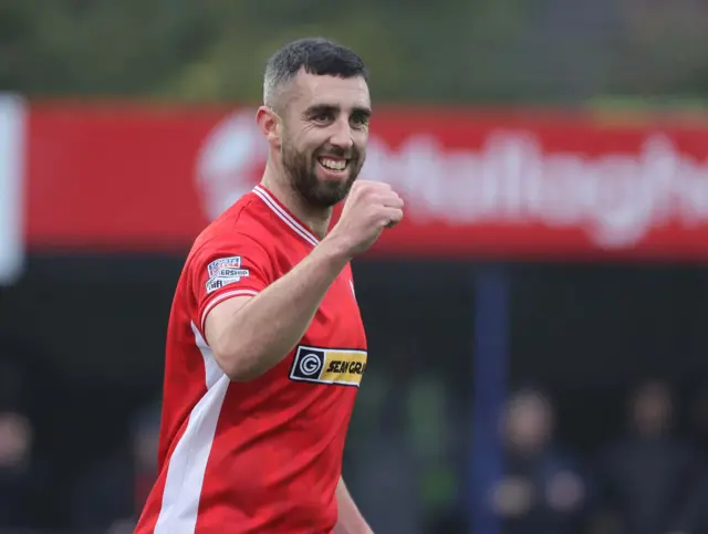 Joe Gormley celebrates