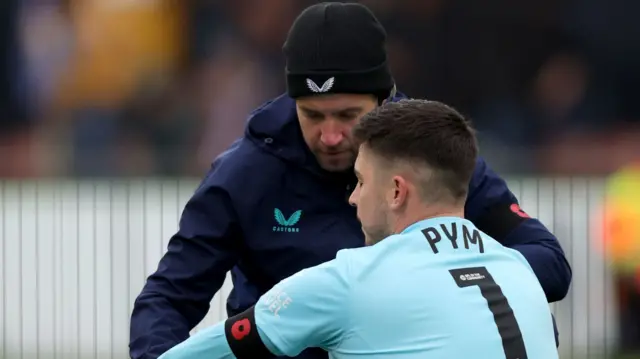 Mansfield keeper Christy Pym receives treatment