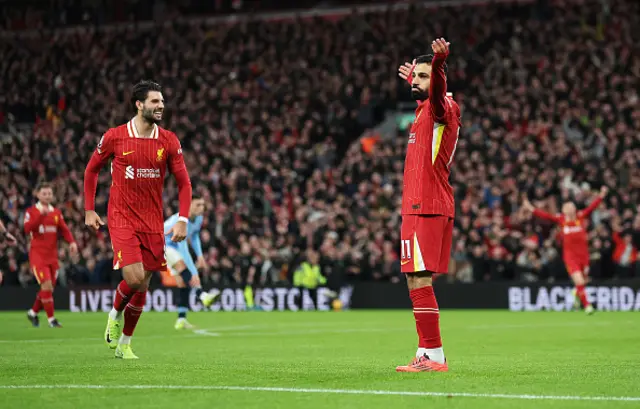 Mohamed Salah of Liverpool celebrates