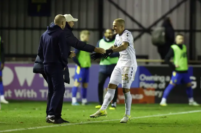 Bromley's Danny Imray celebrates