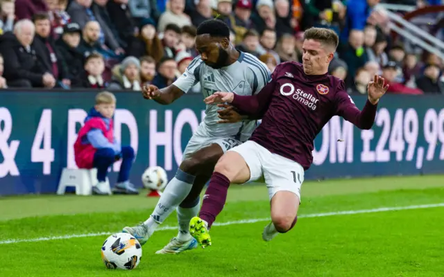 Hearts' Cammy Devlin (right) in action