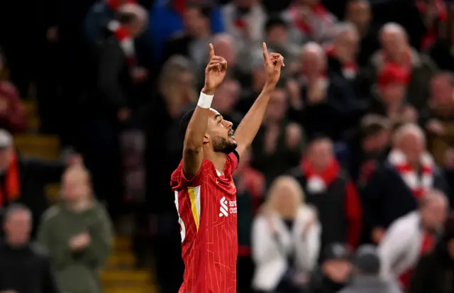 Cody Gakpo of Liverpool celebrating.