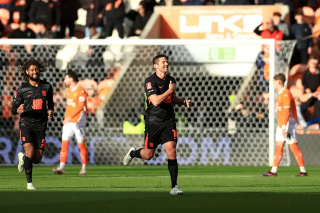 Lukas Jutkiewicz of Birmingham City celebrates scoring his team's second goal