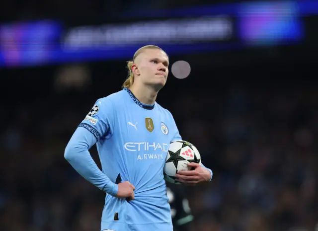 Erling Haaland looks dejected