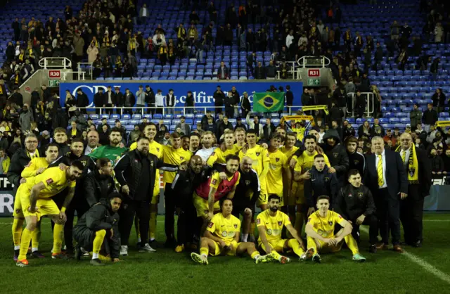 Harborough players and officials and fans