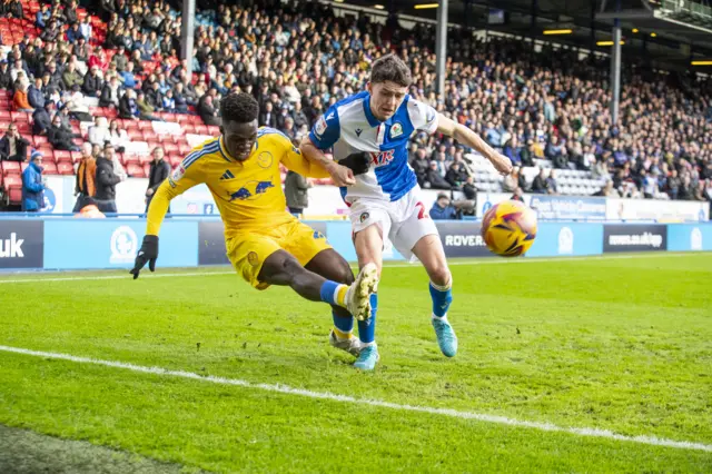 Leeds v Blackburn action shot