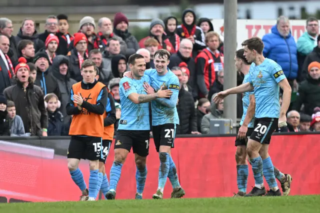 Billy Sharp of Doncaster Rovers celebrates scoring his team's second goal