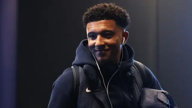 Jadon Sancho of Chelsea arrives