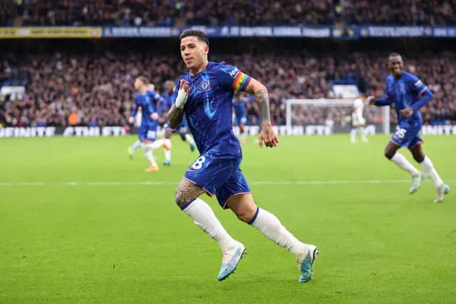 Enzo Fernandez of Chelsea celebrates