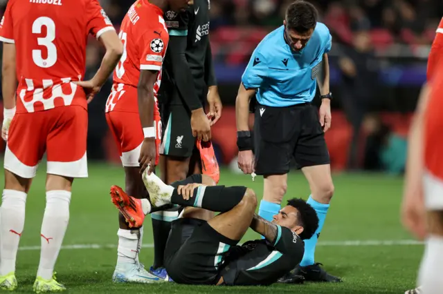 Luis Diaz goes down injured