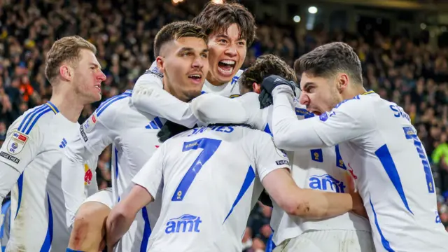 Leeds players celebrate