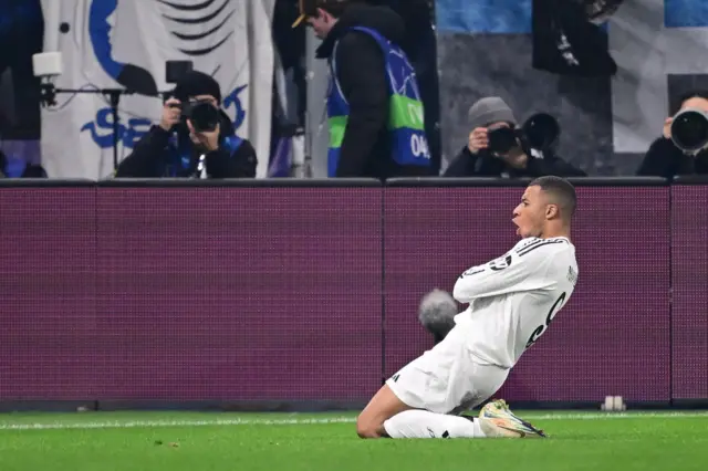 Kylian Mbappe celebrates