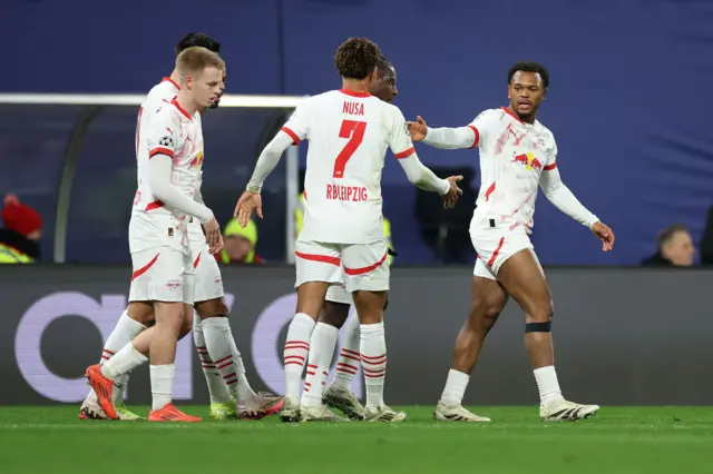 RB Leipzig celebrate