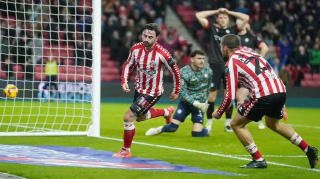 Patrick Roberts peels away after equalising for Sunderland