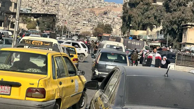 Cars on a road in Damascus