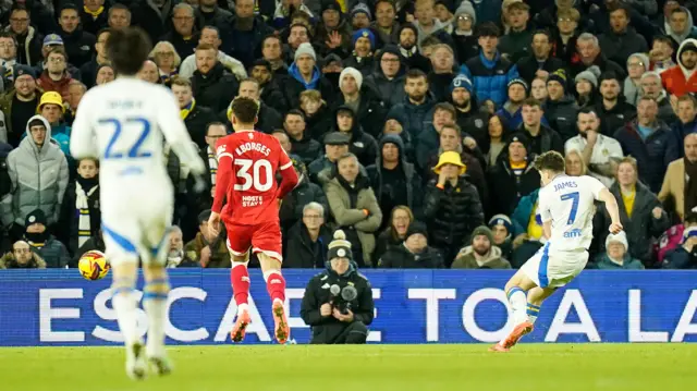 Dan James scores Leeds' second against Boro