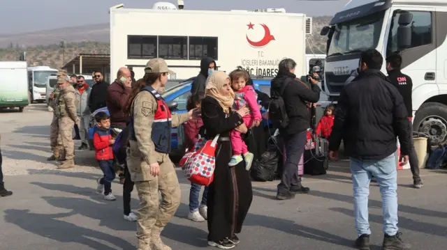 Syrian refugees residing in Turkey return to their homeland through the Cilvegözü Border Gate in Hatay