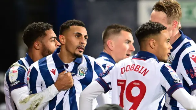 West Brom celebrate scoring