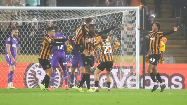 Hull celebrate scoring