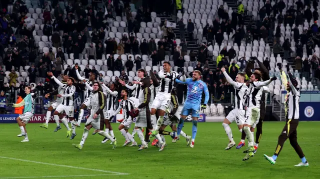 Juventus players celebrate