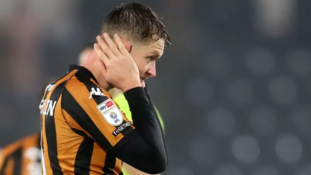 Hull player looks dejected