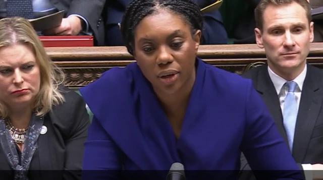 Conservative leader Kemi Badenoch speaks in parliament