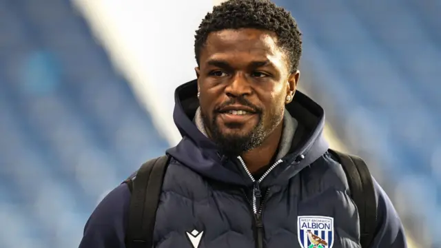 Josh Maja arrives at The Hawthorns