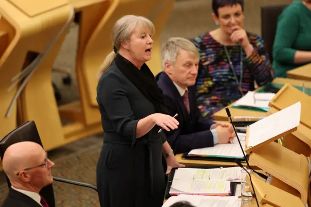 Shona Robison speaking in Holyrood