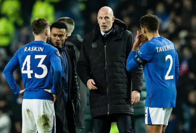 Clement and his players at full-time