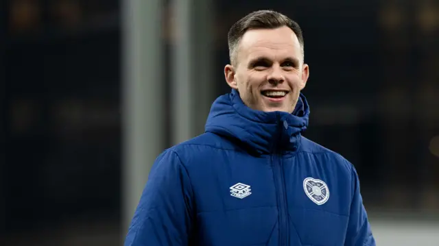 Lawrence Shankland during a Heart of Midlothian walkaround at Parken Stadion,