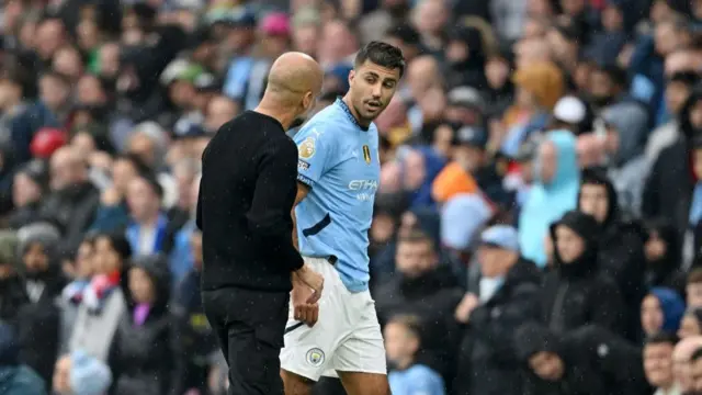 Man City midfielder Rodri limps off after rupturing ACL