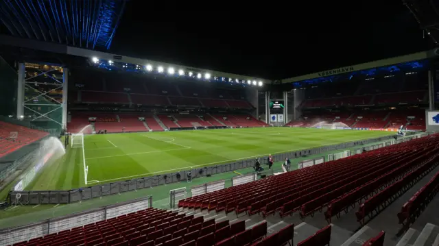 A general view of Parken Stadium during a UEFA Conference League 2024/25 League Phase MD5 match between FC Copenhagen and Heart of Midlothian at Parken Stadium