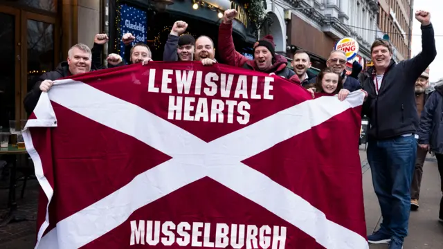 Hearts fans in Copenhagen