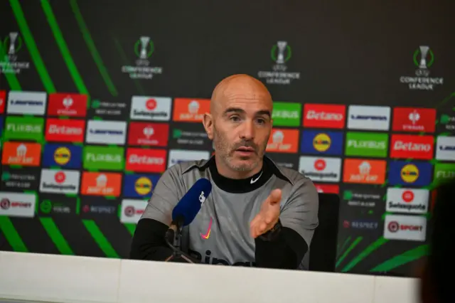 Enzo Maresca addresses the media