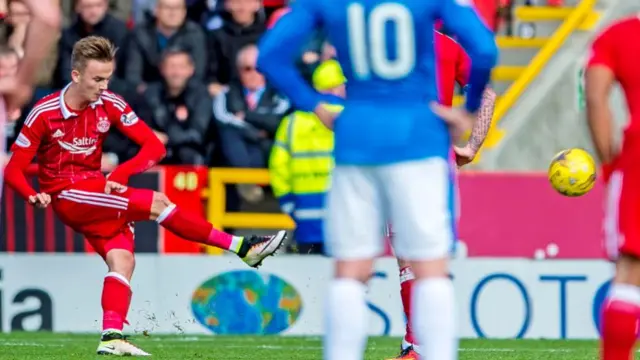 James Maddison scores against Rangers