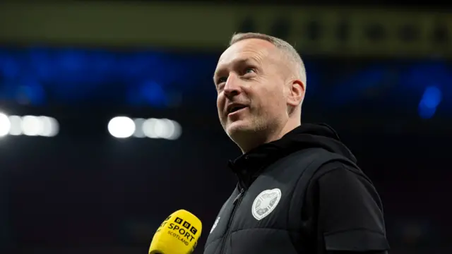 Head Coach Neil Critchley during a Heart of Midlothian walkaround at Parken Stadion