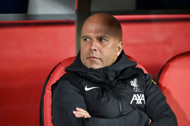 Arne Slot looks on