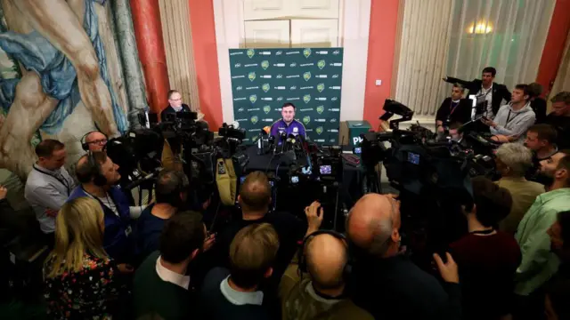 Luke Littler faces the media after losing the final of the World Darts Championship